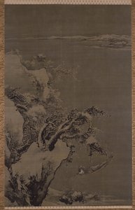 Pintura de Duan Zhu pescando solo en aguas frías de 东京国立博物馆